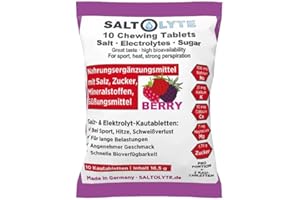 ‎SALTOLYTE SALTOLYTE 10 Chewing Tablets Berry im Sachet, Salz- und Elektrolyt-Kautabletten mit Natrium, Magnesium, Kalium, Calcium - Beerengeschmack