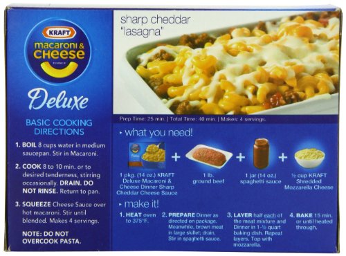 Kraft Macaroni Cheese Deluxe Dinner, Sharp Cheddar, 14Ounce Boxes Pack of 12 Shopstak Kraft Macaroni Cheese Deluxe Dinner, Sharp Cheddar, 14Ounce Boxes Pack of 12 Shopstak