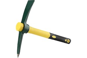 JOIKIT 15 Inch Garden Pick Mattock Hoe, Pick Axe with Plastic Handle, 1.5 Lb Pick Gardening Mattock Hoe for Digging, Loosening Soil