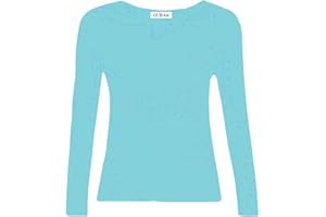 GUBA® Girls T Shirt Long Sleeve Top Kids Plain Basic Uniform T-Shirt Crew Neck Tee Size 5-13 Years