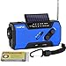 Produktbild IntiPal Multifunktion Solar Dynamo Kurbel Radio mit 2000mAh Power Bank Taschenlampe Leselampe Alarm Rettungsdecke (Blau)