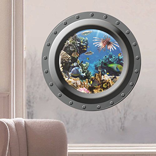OULII 3D Wandsticker Bullauge Wand Dekor - 3