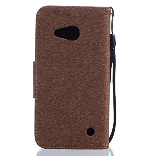 Lumia 550 Funda  SATURCASE Repujado Cuero De La PU Magn  tico Capirotazo Billetera Apoyo Bumper Protector Funda Carcasa Case Para Microsoft Lumia 550  Marr  n 