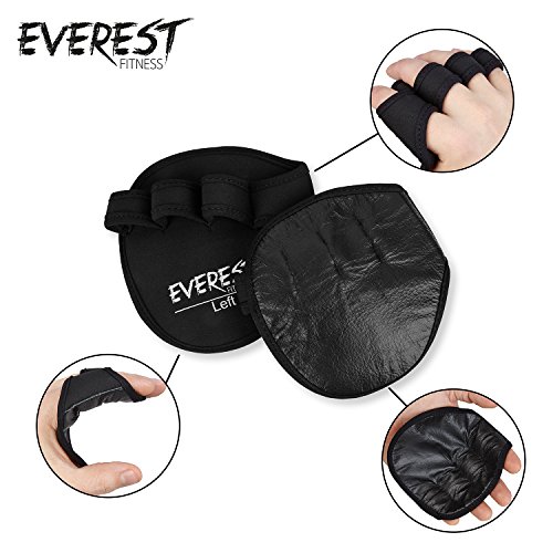 EVEREST FITNESS 1 Paar Profi-Griffpolster für Hanteltraining, Klimmzüge und Gewichtheben in schwarz | mit 2 Jahren Zufriedenheitsgarantie | Grip-Pads, Trainingshandschuhe, Grip-Polster, Hand-Guard, Palm-Protector, Handschoner - 2