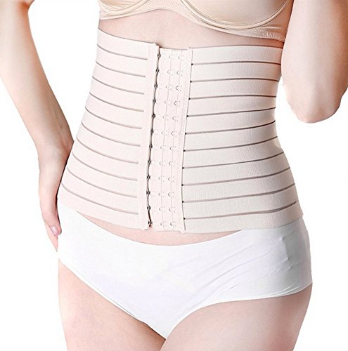 Deluxe Striped Abdominal Support Stretchable Corset (XL (22-33 inces)) Postpartum Maternity After Pregnancy Post Natal Slimming Re-Shaping Abdominal Support Belt Wrap Tummy Girdle Binder