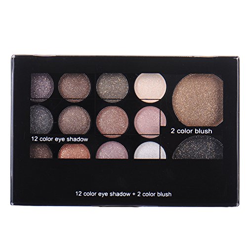 Greencolourful Professionellen 12 Farben Lidschatten Eye + 2 Farben Blush Makeup (6#)