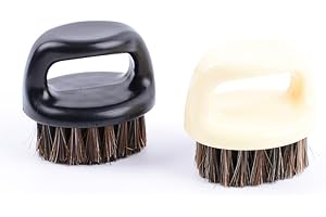 Aiweijia 2 Pieces Soft Bristles Mustache Brush Barber Hair Brush Beard Sweep Beard Styling Cleansing Grooming Brush Men's Mustache Shaping Comb