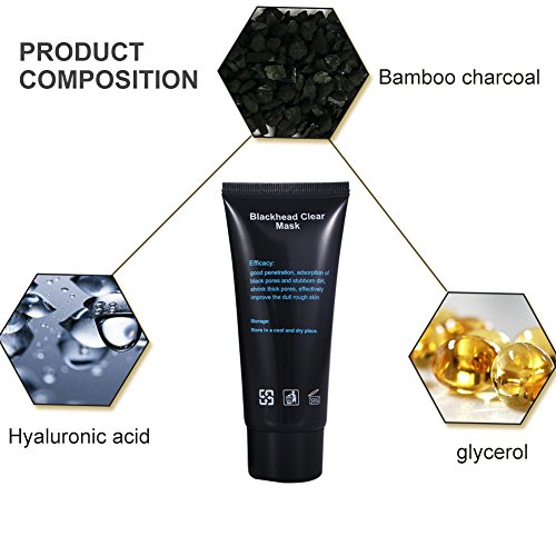 Black Head Maske, Peel off Maske, Mitesser Maske, Mitesser Gesichtsmaske, Gesichtsmasken Schwarz Black Mask, Blackhead Remover Mask, Black Mud Mask Mitesser, Tiefenreinigung Entferner Pore Acne Purifying Black Head, Beauty Skin Care Mitesserentferner Mask (60g) - 8