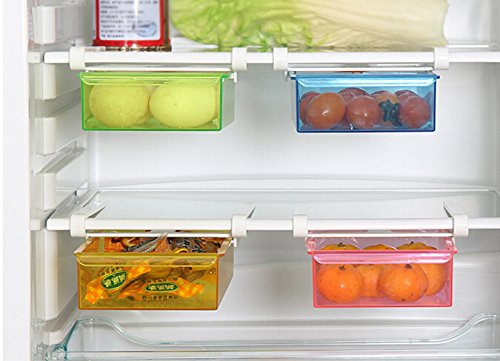 Highdas 2PCS Küche Kühlschrank Kühlschrank Aufbewahrung Rack Gefrierschrank Regal Halter Küche Space Saver Organisation Color Radom