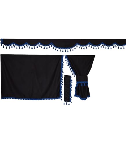 2 Rideaux Noirs Pour Camion Scania, MAN, DAF - 480cm Total - Protection Lumière Et Intimité
