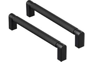 CILEYTION 10 Pack Black Cupboard Handles, 160mm Hole Spacing Kitchen Cupboard Handles Black Cabinet Handles and Black Wardrobe Door Handles