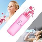 LINGLAN Spray Water Bottle Sports Water Bottle 580ml Water Bottle for Cycling Climbing Hiking Mountaineering (Frosted Red)