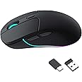 Keychron M3 Wireless Optical Gaming Mouse, PixArt Paw 3395 Sensor, 26000 DPI 2.4GHz/Bluetooth 5.1, RGB LED Backlit, 79g Light