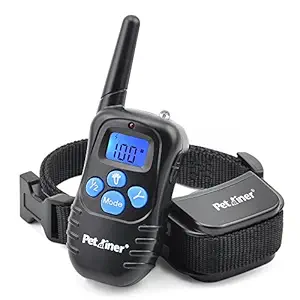 Petrainer PET998DRB1 Rechargeable and Rainproof 330 Yards Remote Dog Training Electronic Electric Shock Collar with Beep Vibration