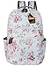 Produktbild Leaper wasserdichte Leinwand + PVC Schicht Schule Rucksack hübsch floral Laptop Tasche lässig Daypack (Weiss)
