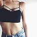 VANKER Cross Caged Strappy Stash Bra Crop Top Tank Bralette Bustier Short Vest Black