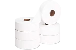 DSTOCK60-6 Rouleaux de papier toilette MAXI JUMBO 2 plis - 100% pure ouate blanche - Papier toilette économique - Compatibles distributeurs pro papier toilette MAXI JUMBO