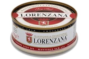 BELLIDO LA TIENDA GOURMET Mantequilla asturiana tradicional LORENZANA sin sal.(varios formatos).Envío GRATIS 24h. (Lata de 250gr, 1 Unidad)