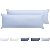 Todocama Set of 2 Pillowcases, Extra Soft Microfibre, Hypoallergenic, Set of 2 - 90 x 40 cm Light Blue