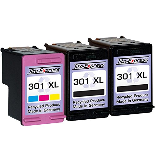 PlatinumSerie® Set 3 Druckerpatronen kompatibel für HP 301 XL Black & Color Deskjet 2510 2540 2542 2544 2544 AIO 3000 3050 3050 A 3050 AIO 3050 S - 2
