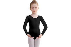 DGSHIRLDJO Ballettanzug Mädchen Ballett Trikot Baumwolle Langarm Ballett Body TanzBody Turnanzug Gymnastikanzug für Kinder Damen Größe 110-160