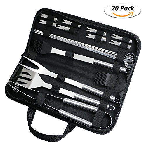 Fixget 20-teilig Edelstahl Grillbesteck Set