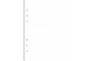 GETVOW A5 Dotted Paper, Refills for Filofax Planner/Binders/Organizer, 6 Hole Punched, 100 Sheets/200 Pages Filler Paper, 100gsm White Paper, 14.8 x 21cm