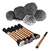 Savisto 6 Piece Essential Kabuki Make Up Brush Set in Gold - Professional Synthetic Makeup Brushes & Stylish Gift Box