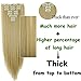 26 inches Long Straight 8 Piece Full Head 18Clips Womens Ladies Girls Clip in Hair Extensions Bleach Blonde