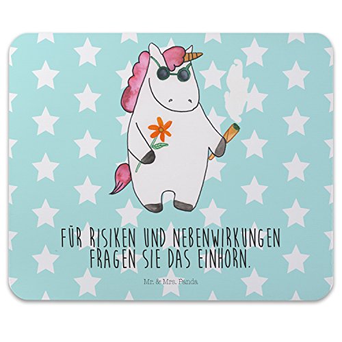 Mr. & Mrs. Panda Mauspad Druck Einhorn Woodstock - 100% handmade in Norddeutschland - Einhorn, Kiffen, Joint, Zigarette, Alkohol, Party, Spaß. lustig, witzig, Woodstock, Einhörner Mouse Pad, Mousepad, Computer, PC, Männer, Mauspad, Maus, Geschenk, Druck, Schenken, Motiv, Arbeitszimmer, Arbeit, Büro Einhorn, Kiffen, Joint, Zigarette, Alkohol, Party, Spaß. lustig, witzig, Woodstock, Einhörner