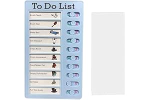 XOXVURI 1 Pezzo To Do List Planner con 10 Fogli Bianchi, Tabella delle Faccende per Bambini, Lavagna per Liste, Tabella di Comportamento Giornaliera Portatile, Blu