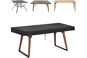 YEARNINGLIFE Pokrowiec na blat stołu, pokrowiec ochronny na meble ogrodowe, pokrowiec Oxford 420D, wodoszczelny, wiatroszczelny, czarny, na stoły ogrodowe, meble tarasowe (92 x 92 x 10 cm)