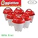 Produktbild Kingmia Egglettes Eierkocher Maker Hart Gekochte Eier Ohne Schale Antihaft Silikon Wie Im Fernsehen Gesehen 6er Pack (H01)
