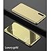 Produktbild Sycode Spiegel Hülle für Huawei P20 Lite,Flip Schutzhülle für Huawei P20 Lite,Volle Ecke Schütz Case für Huawei P20 Lite,Luxus Stilvoll Edel Cool Männer Frauen Screen Protector Gold Slim Fit Clear Standing View Mirror Cover Metall-Galvanotechnik Faltbar Bookstyle Beirftasche Cover Tasche Shell für Huawei P20 Lite-Gold Mirror