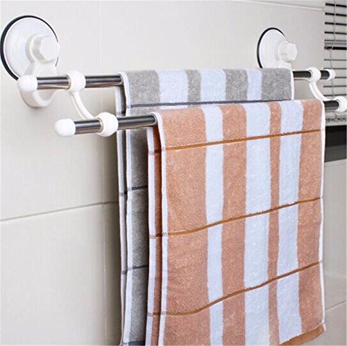 Preisvergleich Produktbild HOMEE Saugnapf Doppel Pole Handtuchhalter Edelstahl Bad Handtuchhalter