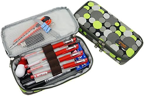 Pencil Case With Two Zippers Pen Bag Large Capacity Oxford Pencil Holder With Bright Color Practical Stationery for School And Office By FLERISE