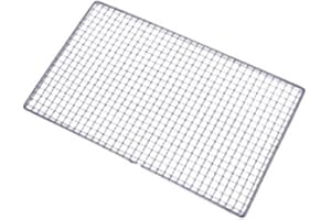 MATEDEPRESO Stainless Steel Cooking Grill Net Shelf Multi-Purpose Squares Mesh Barbecue Racks Tray Steaming Cooling Barbecue Racks Carbon Baking Outdoor Net Picnic Camping Cooking Grates(38 50cmas the picture)