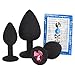 Produktbild provocaTOY Analplug Set Sexspielzeug aus Silikon für Männer, Frauen & Paare – klein, mittel, groß - inkl. gratis Gleitgel - schwarz