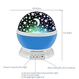 Mond-Sterne-Beleuchtungslampe,Bestes Weihnachtsgeschenk Weihnachtsbeleuchtung Sunvito Star Sky Moon Decorative Light,Mood Light with 4 LED Korne 360 Rotating fuer Bedroom, Playroom, Baby Room, Kids Room ,Lieber,Halloween, Christmas, Romantic - 4