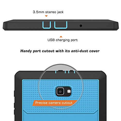 MoKo Galaxy Tab A 10.1 Hülle – [Heavy Duty] Ganzkörper-Rugged Hybrid Stand Cover Schutzhülle mit integriertem Displayschutz für Samsung Galaxy Tab A 10.1″ (2016) Wi-Fi/ LTE T580N / T585N?Keine Stiftversion?, Blau & Dunkel Grau - 5