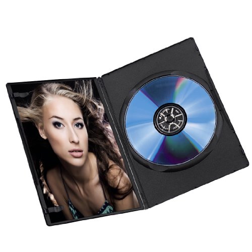 Hama DVD-Hülle Slim 10er-Pack (auch passend für CDs und Blu-rays) extra schmal, mit Folie zum Einstecken des Covers, schwarz - 2