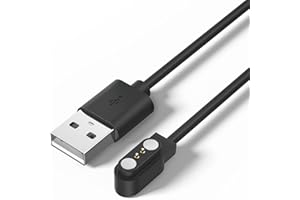 MUGUST Câbles de Chargeur Universel, Accessoires de Smartwatch USB 2 broche Câble Chargeur Magnétique, Compatible avec Large Gamme de Intelligentes(Espacement des contacts: 2.54mm-2.84mm (Black).