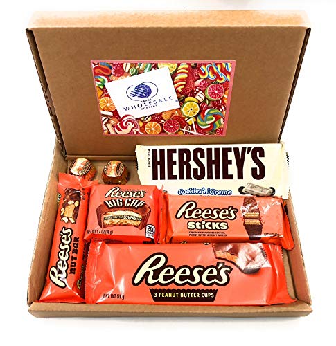 MISTERY BOX REESES'S Y/O HERSHEYS OF AMERICAN SNACKS CHOCOLATE SABOR AMERICANO REGALO PERFECTO IDEA PEANUT BUTTER PEANUTS CHOCOLATE KUTTER CUP AMERICAN BOX EN VINTAGE PACKAGE 5/7 piezas