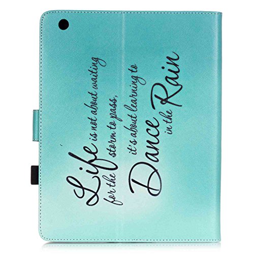 iPad 2 iPad 3 iPad 4 Hülle, Deenor Colorful Painting and Stylish Drawing Wallet Case Book Style PU Leder Flip Protective Stand Schutzhülle Hülle für Apple iPad 2 iPad 3 iPad 4 Generation. (Rain) - 3