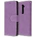 Produktbild LG G2 / D802 Hülle, Chreey Matt Leder Tasche Retro Handyhülle Magnet Flip Case mit Kartenfach Geldbörse Schutzhülle Etui [Lila]