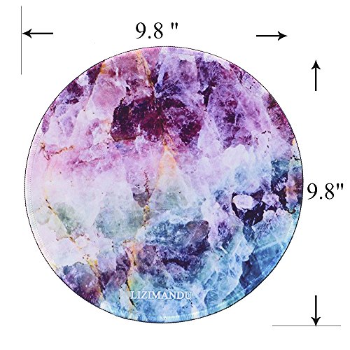 Gaming Mauspad(250 x 250 x 3 mm) ,Lizimandu Silent Designer Runde Round Mousemat /Standard Size mit Anti-Rutsch-Leder-Runde Double Sided Durchmesser 25 cm für alle gängigen Mouse-Typen(Kristall/Crystal) - 3