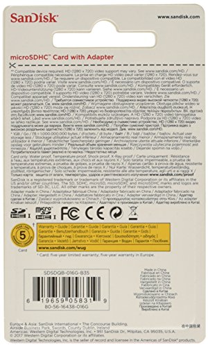 SanDisk microSDHC 16GB Class 4 Speicherkarte (inkl. microSD zu SD Adapter) - 2