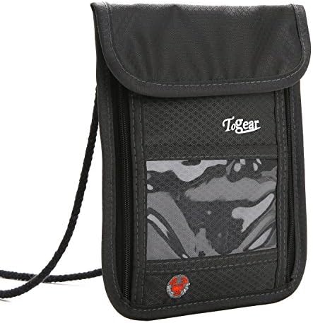 Travel Neck Pouch, RFID Blocking Passport Holder for Men &amp; Women (Grey)