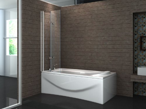 VALVE 130 x 140 cm 3tlg. Faltwand Badewanne Echt Glas 6 mm Duschabtrennung Duschwand - 2