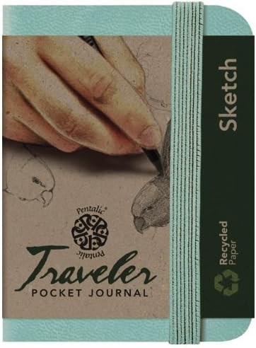 Pentalic Art Traveler Pocket Journal Sketch Book, 4 x 3, Turquoise by Pentalic Art